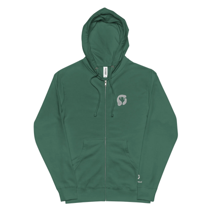 Unisex fleece zip up hoodie