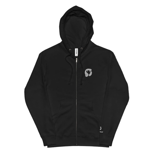 Unisex fleece zip up hoodie