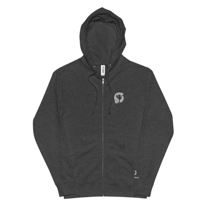 Unisex fleece zip up hoodie